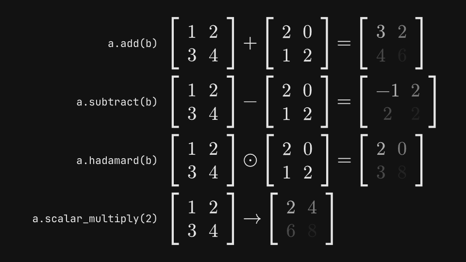 Matrix operations