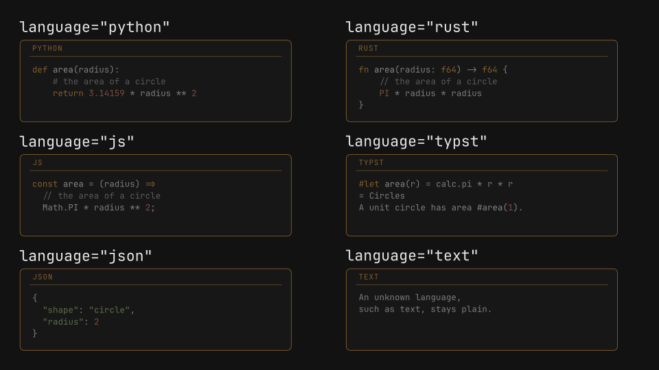 Code blocks