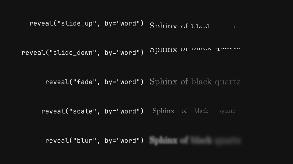Text reveals